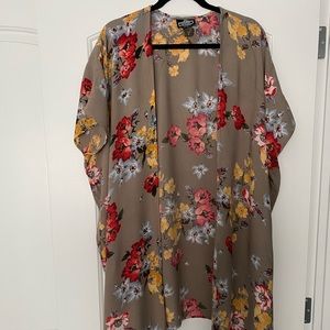Brown Flower Kimono